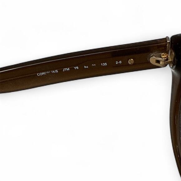 Kate Spade New York Karleigh Cat Eye Sunglasses Brown Frame Silver Logo